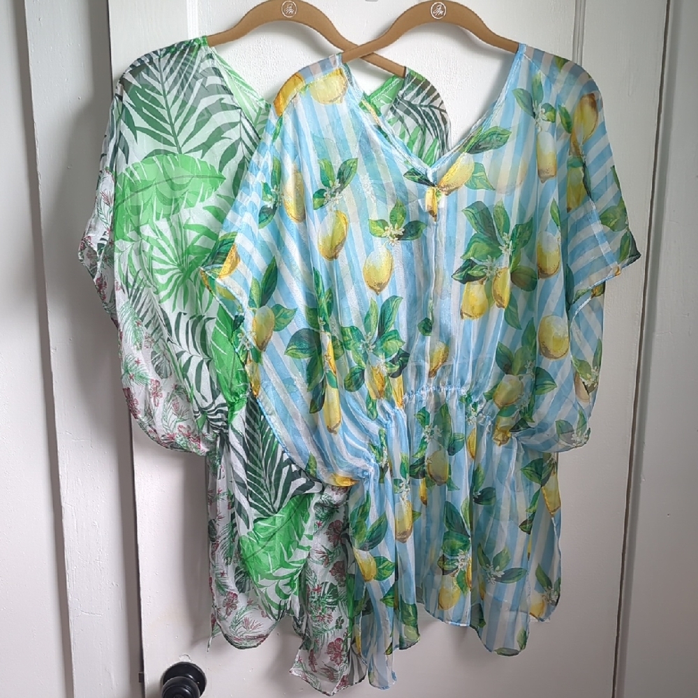 West Loop Women's Lemon & Leaf Print Cover Ups One Size - Picture 1 of 3